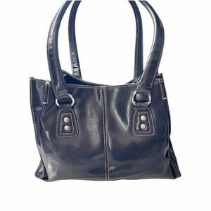 Nine & Co. Black Handbag Tote – Silver Hardware